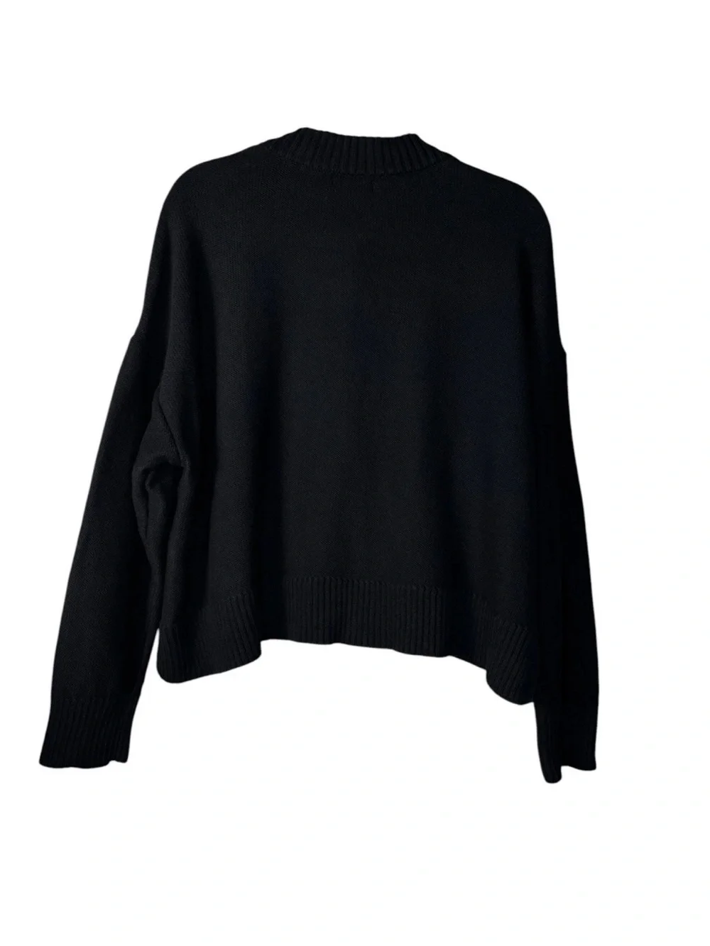 QUINCE 100% Organic Cotton Cropped Cardigan Black Size XL Extra Large - Picture 4 of 5
